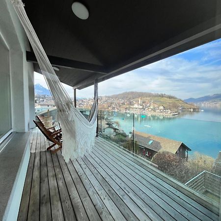 Wohnung Mit Grossartiger Seesicht Und Balkon Spiez Exterior photo
